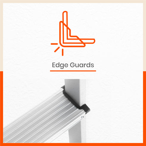 Bathla Elevate 5-Step Foldable Aluminium Ladder For Home with Tool Tray (Black)